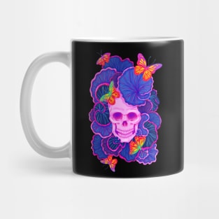 Monarch Skull: Monarch butterflies on hot pink skull Mug